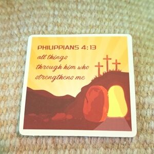 10/$10 ❤️ Sticker - All Things Through Him Who Strenghtens Me Bible Verse Faith